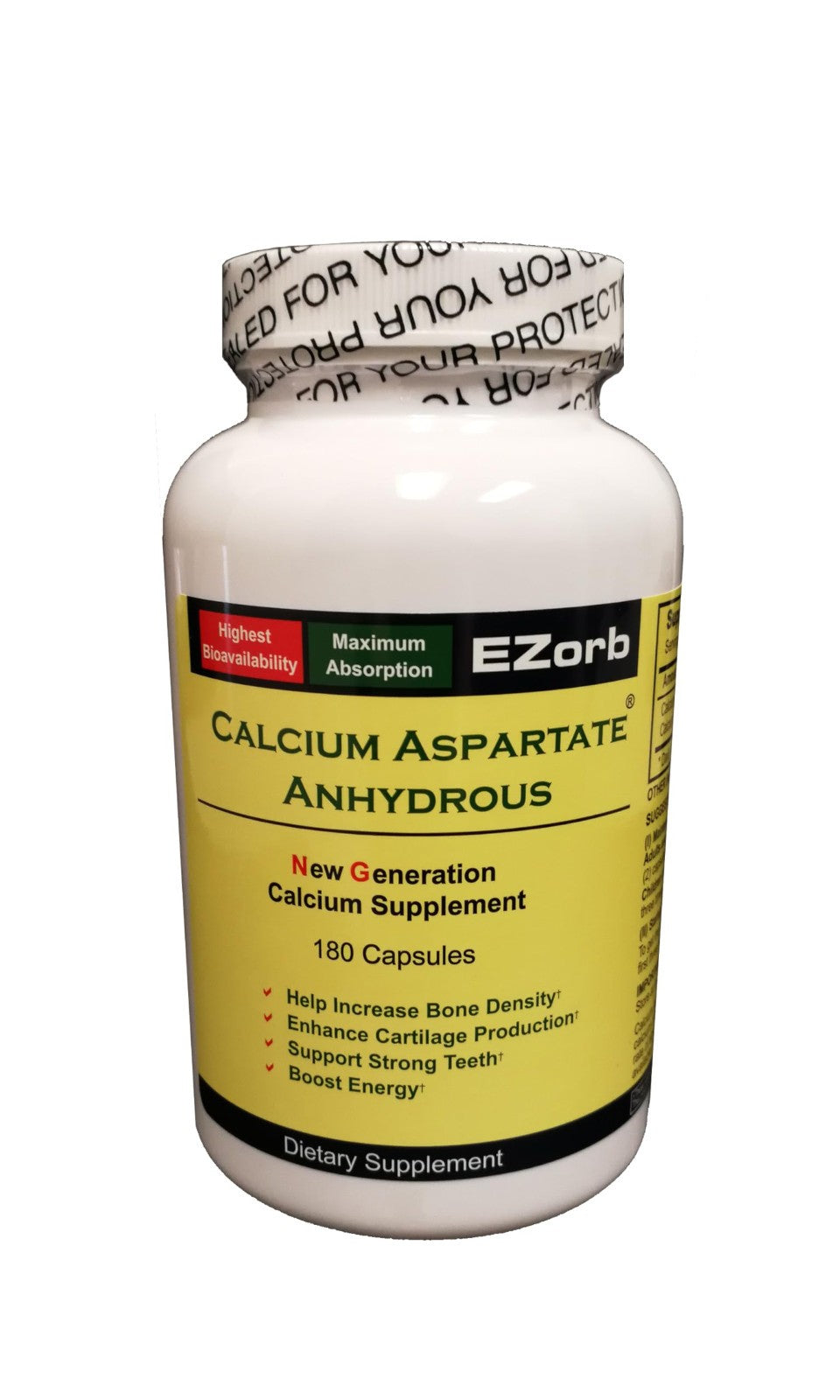 Ezorb Calcium Capsules for Bone Joint and Muscle Health - 180 Count — supplement pack