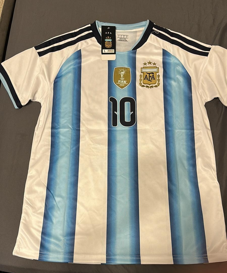 Argentina Home Jersey - Player Version Messi #10 FIFA world cup Size (S, M, L, XL) — retail product