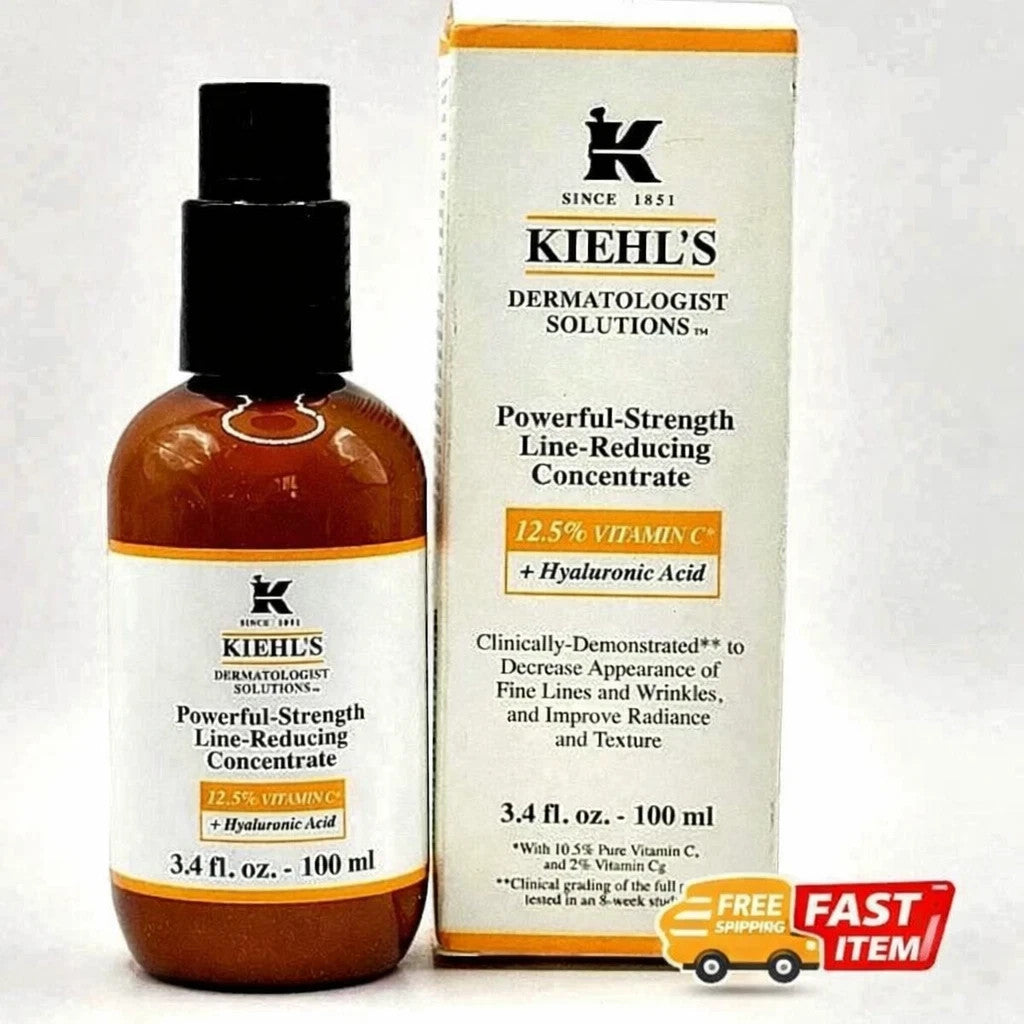 KIEHL'S Powerful Strength Line Reducing Concentrate Hyaluronic 3.4 oz — retail product