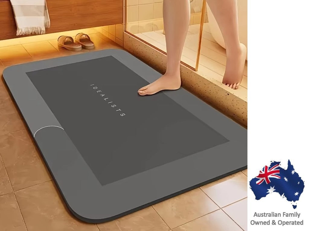 Diatomaceous Earth Bath Mat Super Absorbent Non Slip Fast Drying Soft Floor Mat — retail product