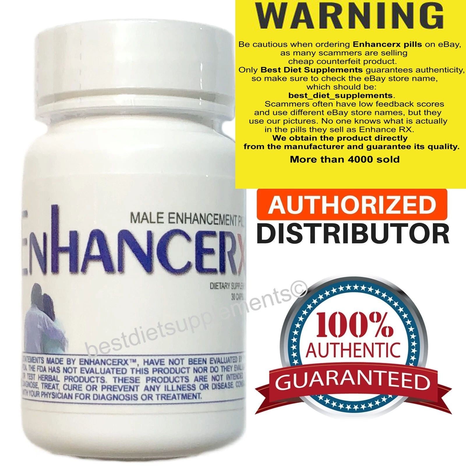 ENHANCERX ENHANCE RX MALE ENHANCEMENT PILLS SUPPLEMENT 30 CAPS — supplement pack