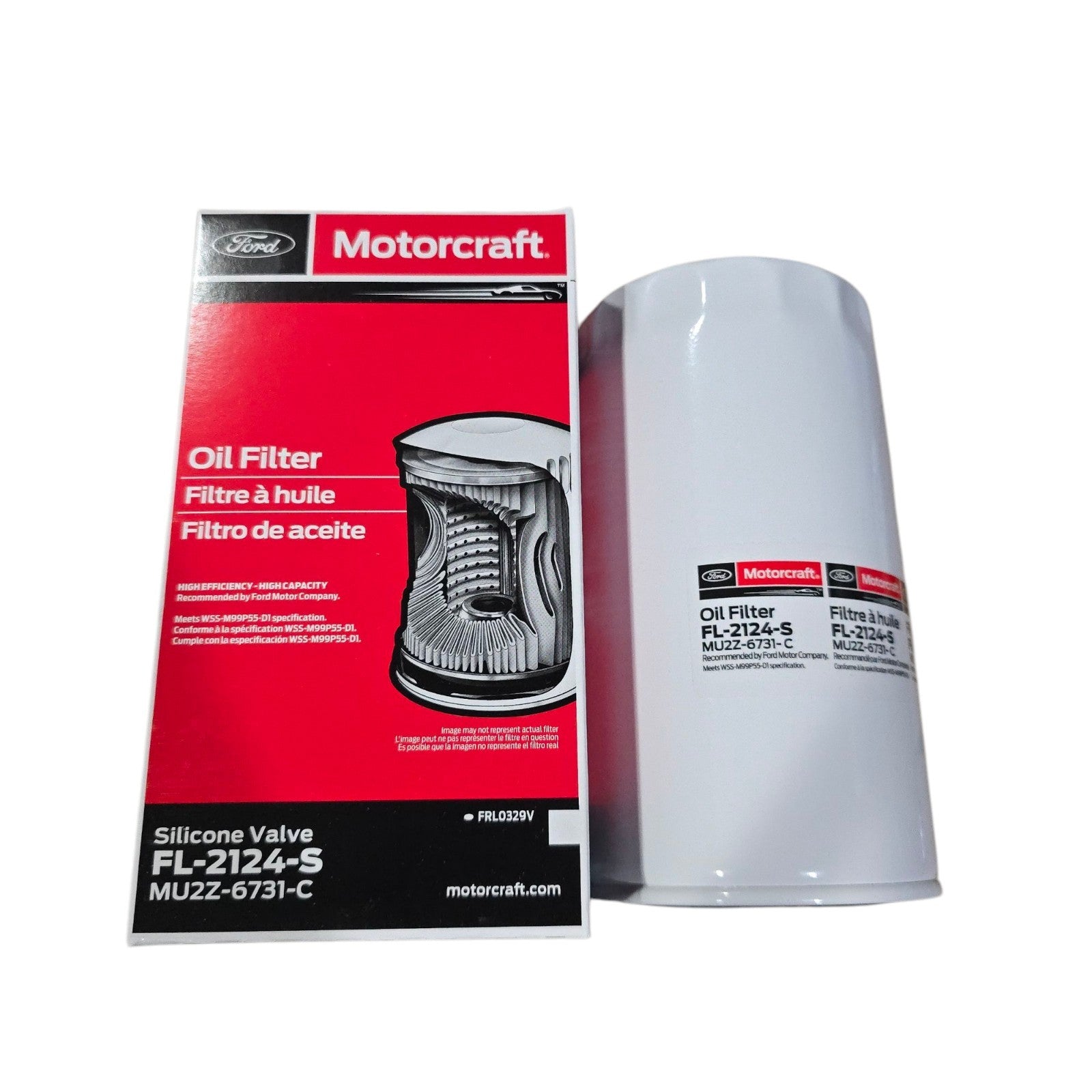 2011–2024 Ford 6.7L Powerstroke Oil Filter FL-2124-S MU2Z-6731-C OEM Motorcraft — automotive replacement part