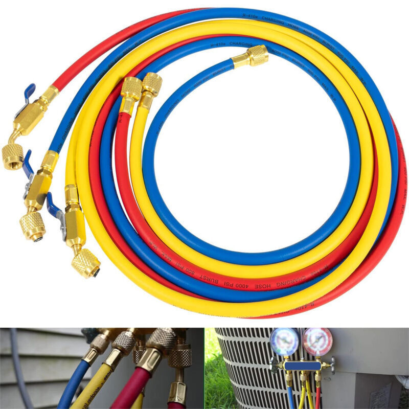 Yellow Jacket 29986 Plus II 1/4" Hose with Compact Ball Valve End Refrigerant Charging Hose — tool