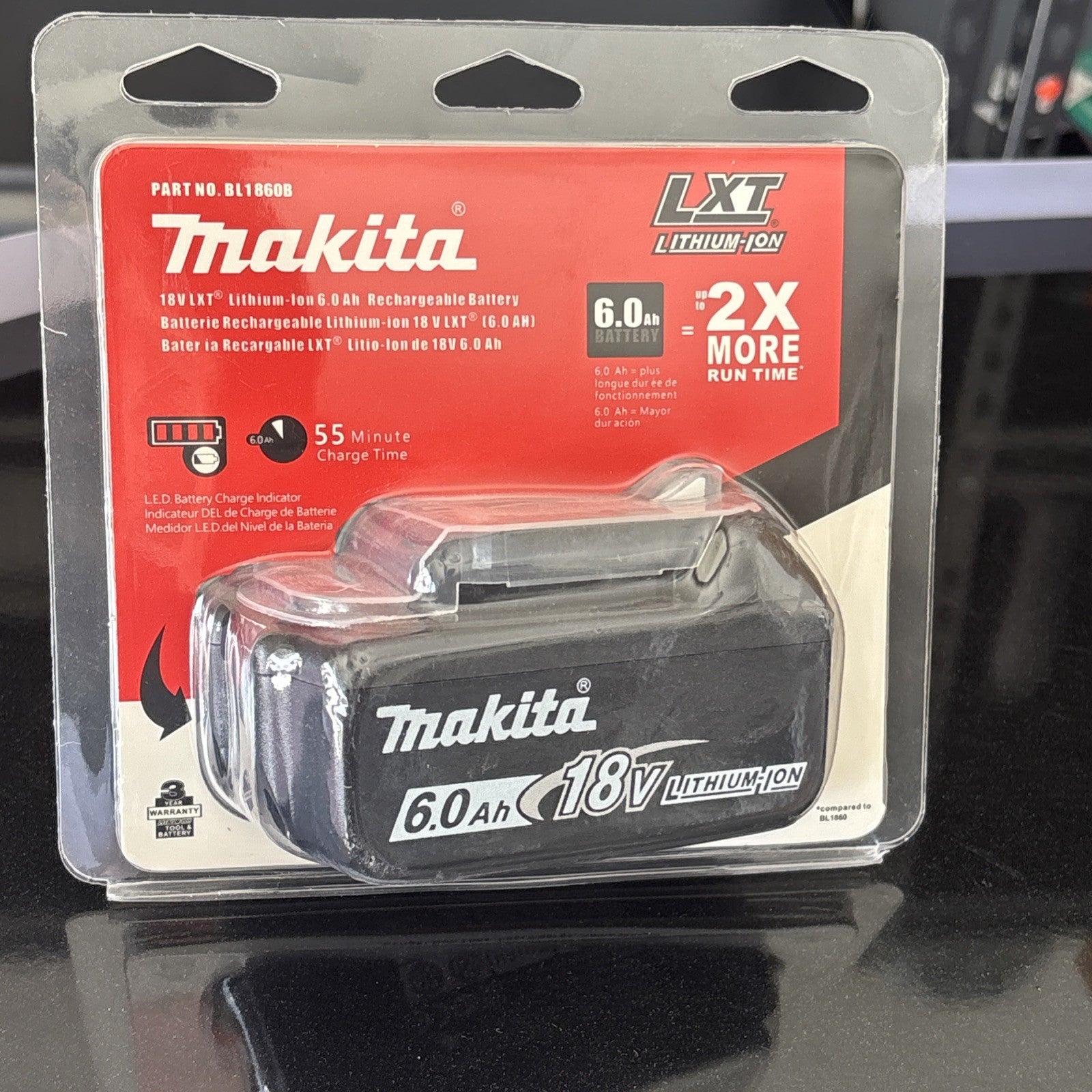 Makita BL1850B-2 18V LXT Lithium‑Ion 6.0ah Battery — retail product