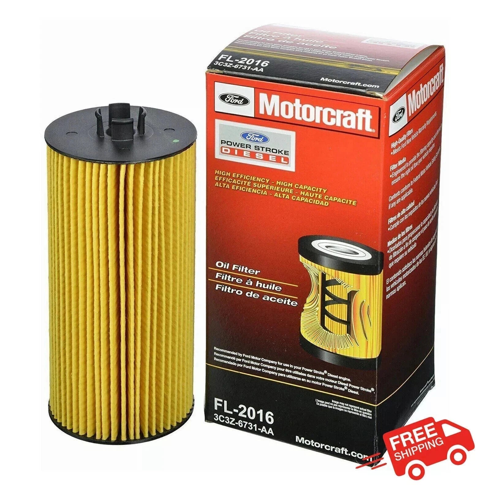 OEM Motorcraft Oil Filter FL-2016 PowerStroke NEW For Ford 6.0L & 6.4L Diesel — automotive replacement part