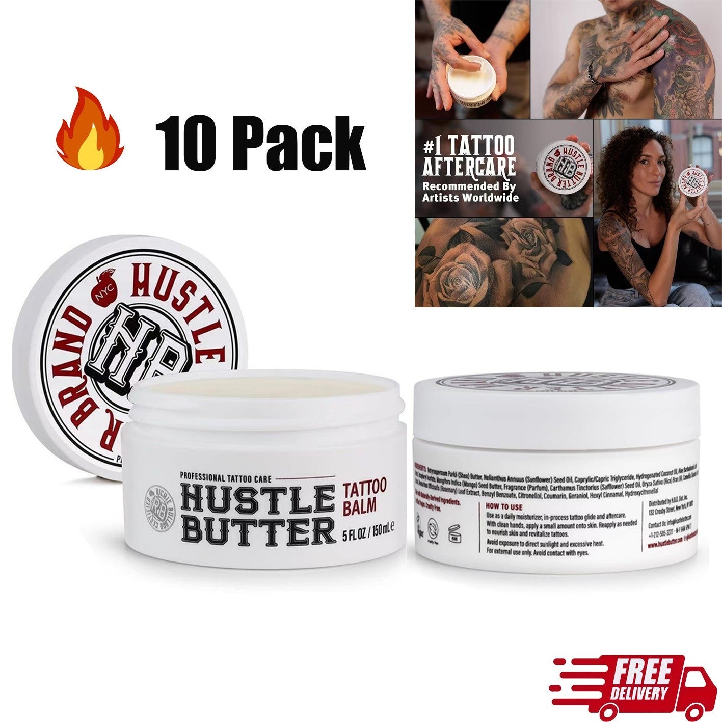 Hustle Butter Deluxe 5 oz 150 ml Tattoo Care Aftercare Tattoo Cream — skincare product